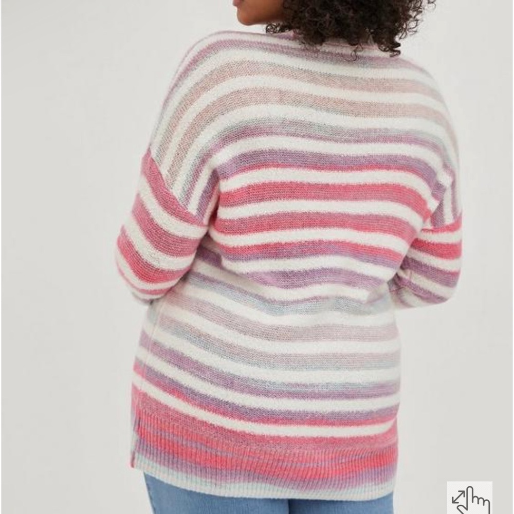 Torrid Multicolor Stripe Pullover Drop Shoulder S… - image 7